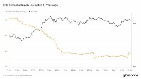 Bitcoin’s 12-month dormant supply has fallen to 66% from 70% at the start of 2024 - CryptoSlate