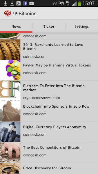 Bitcoin Ticker mobile app - - 99Bitcoins